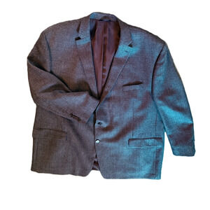 Ralph Ralph Lauren Blazer Mens 54R 100% Wool Blue Tweed Big Tall Vintage Y2K 90s